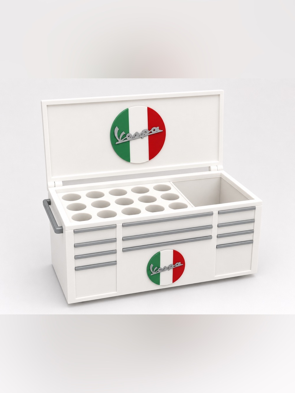 Vespa Mini Toolbox Pen And Trinket Holder Desk Top Organizer